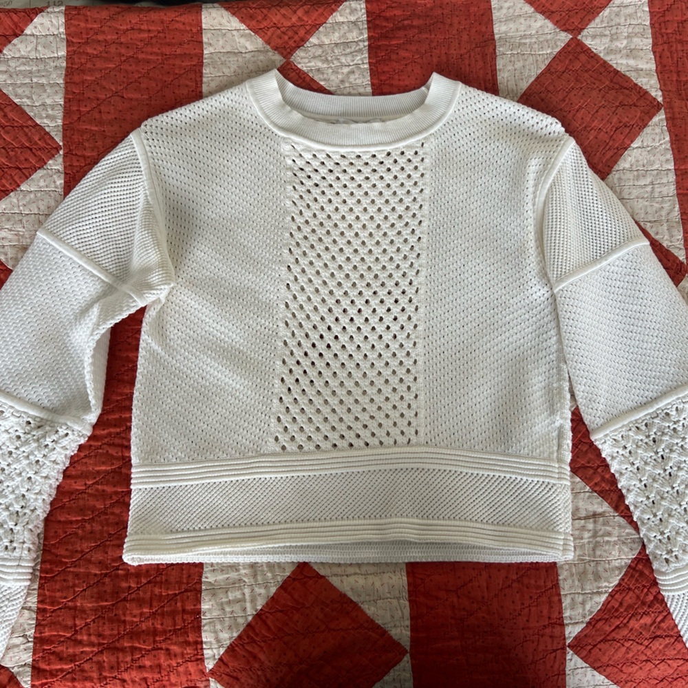 crochet detail sweater